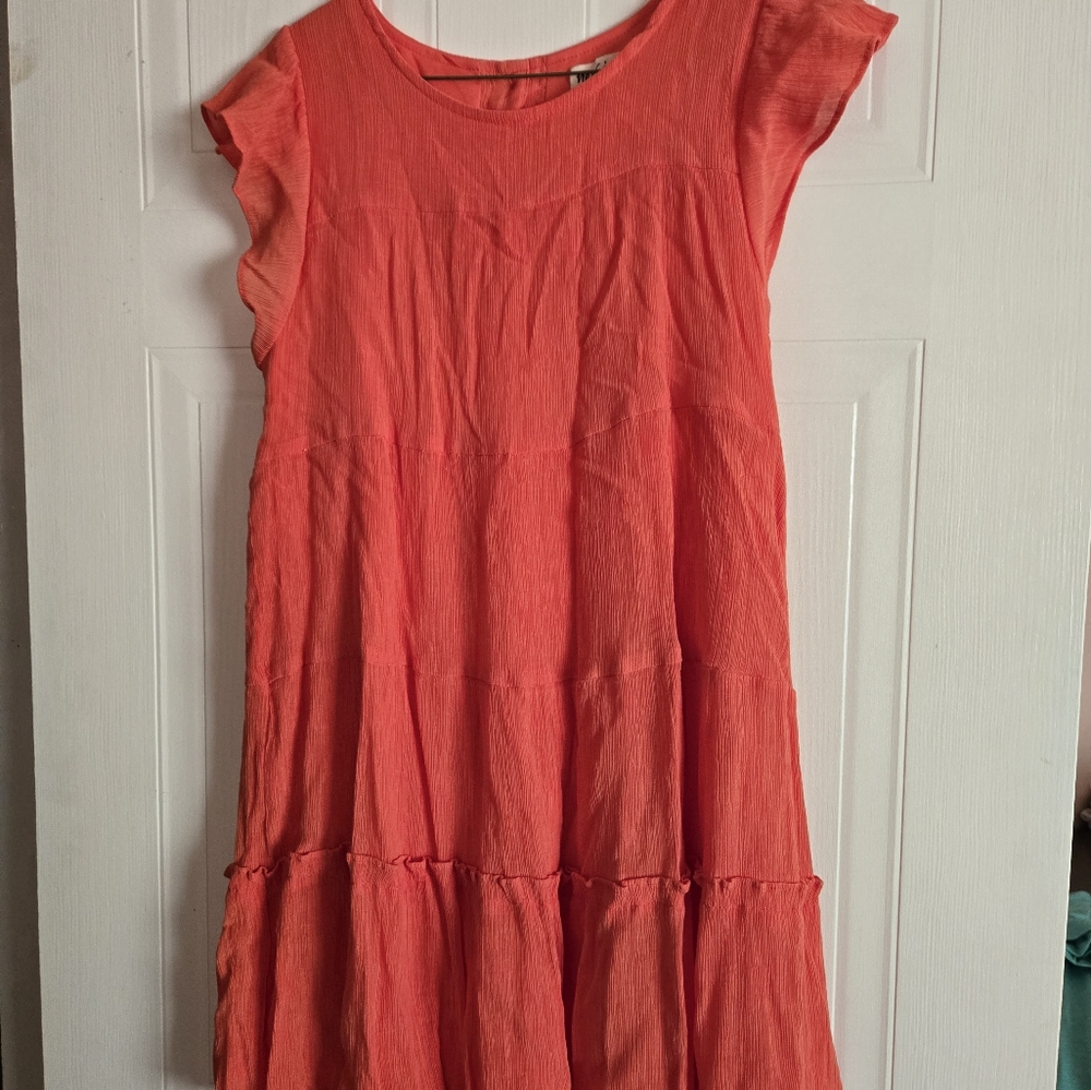 Coral Tiered Dress